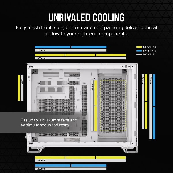 Corsair 2500D Airflow White M-ATX Mini Tower Case