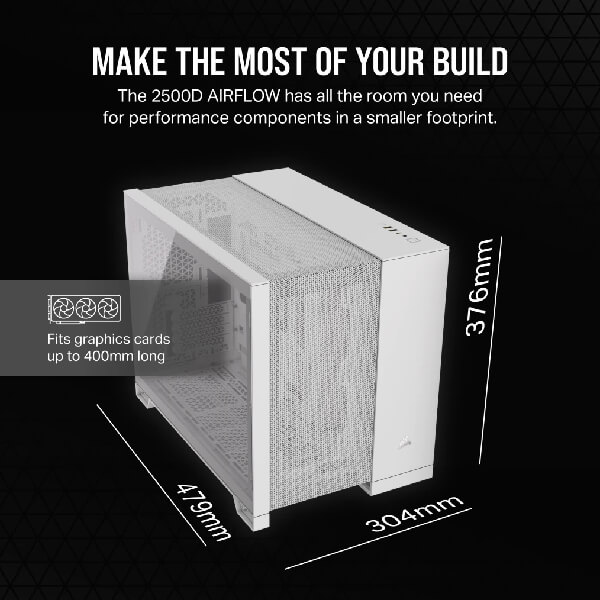 Corsair 2500D Airflow White M-ATX Mini Tower Case