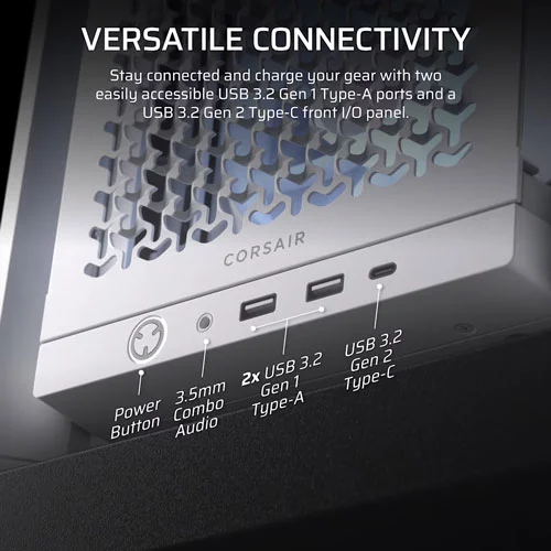 CORSAIR Frame 4000D RS ARGB White E-ATX Mid Tower Case