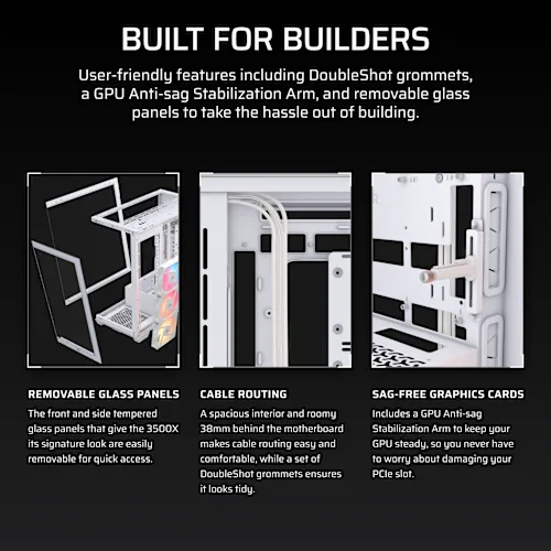 Corsair 3500X RS-R ARGB White E-ATX Mid Tower Case