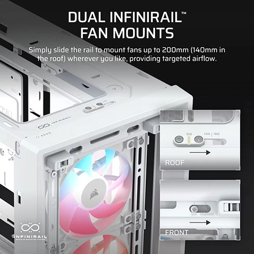 Corsair Frame 4000D LCD RS ARGB White Premium E-ATX Mid Tower Case