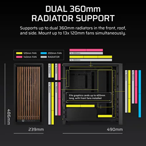 Corsair Frame 4000D Wood RS Modular E-ATX Mid Tower Case