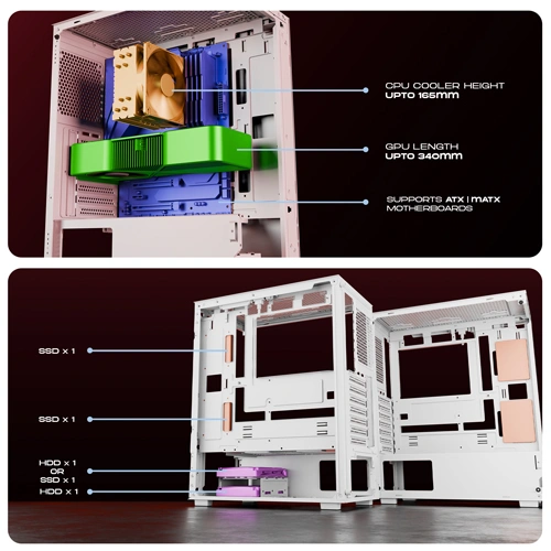 Dawg X 430 ARGB White ATX Mid Tower Case