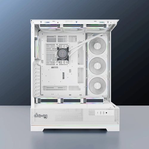 Dawg Y 990 ARGB E-ATX Mid Tower White Case with Pre-installed 360mm AIO Cooler