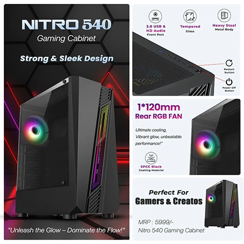 EVM Nitro 540 RGB ATX Mid Tower Case