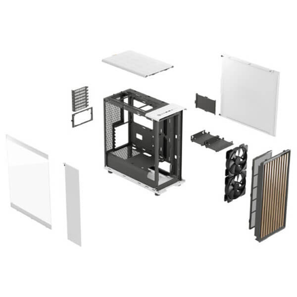 Fractal Design North Chalk TG Clear (ATX) Mid Tower Cabinet (White)