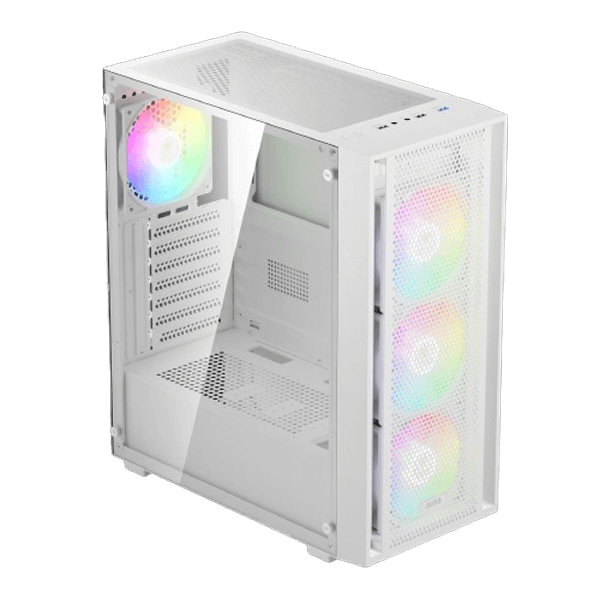 Gamdias Aura GC2 Elite WH V2 ARGB (ATX) Mid Tower Cabinet (White)