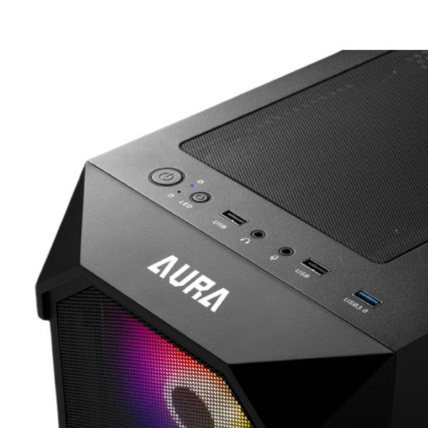 Gamdias Aura GC1 Mesh ARGB (ATX) Mid Tower Cabinet (Black)