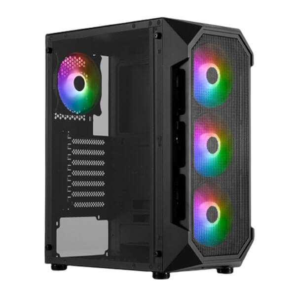 Gamdias Aura GC1 Mesh ARGB (ATX) Mid Tower Cabinet (Black)