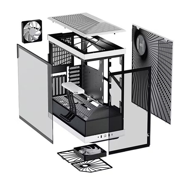 Hyte Y40 TG Black and White ATX Mid Tower Case