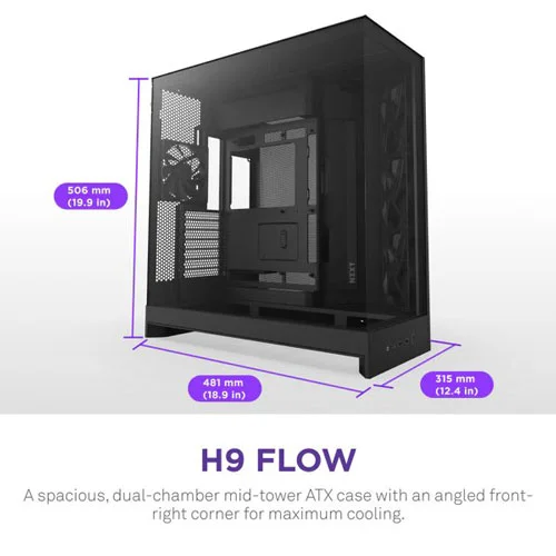 Nzxt H9 Flow 2025 Edition E-ATX Mid Tower Case