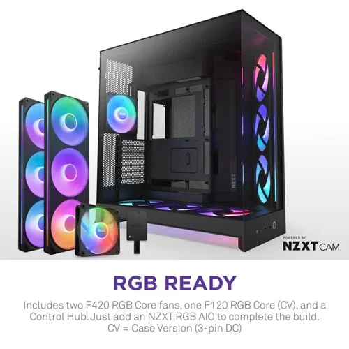 Nzxt H9 Flow RGB Plus 2025 Edition E-ATX Mid Tower Case