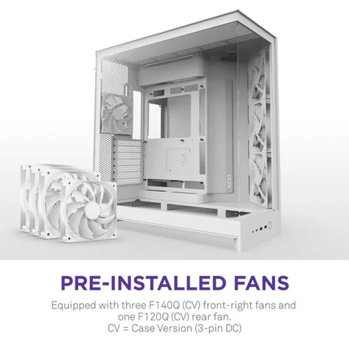 Nzxt H9 Flow White 2025 Edition E-ATX Mid Tower Case