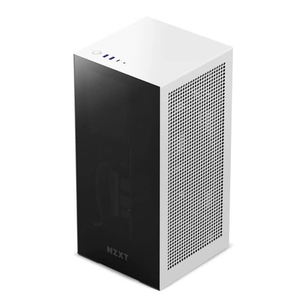 Nzxt H1 Version 2 With PSU, AIO, and Riser Card (M-ITX) Mini Tower Cabinet (Matte White)
