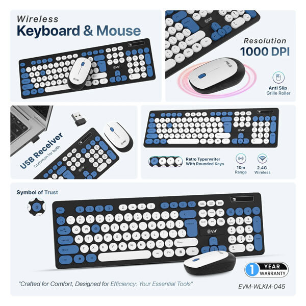 EVM Wireless Keyboard and Mouse Combo (EVM-WLKM-045)