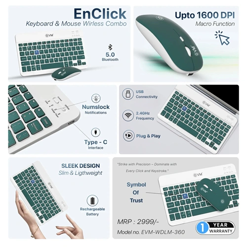 EVM WLKM and EWLM-360 EnClick Keyboard and Mouse Combo