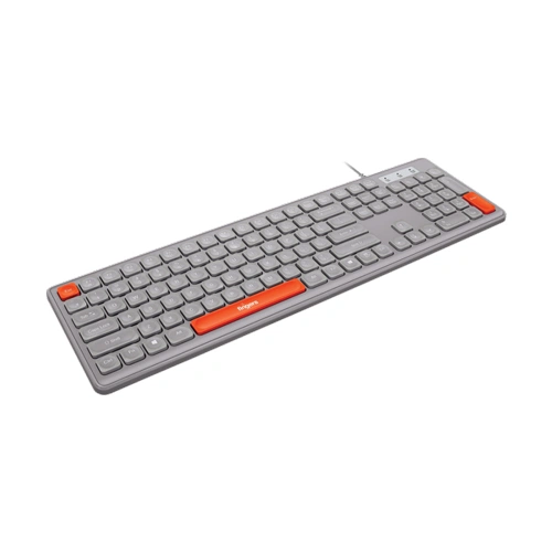 Fingers Velvet Combo C4 Rangeela Series Pearl Grey and Orange Keyboard and Mouse