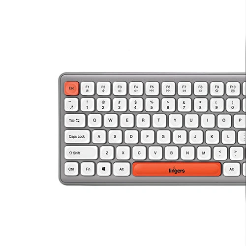 Fingers Velvet Combo C4 Rangeela Series Pearl Grey and White Keyboard and Mouse