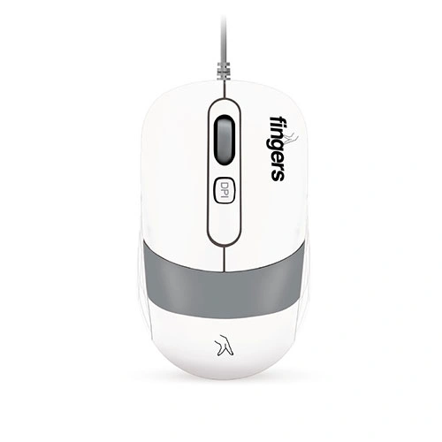 Fingers Velvet Combo C4 Rangeela Series Pearl Grey and White Keyboard and Mouse