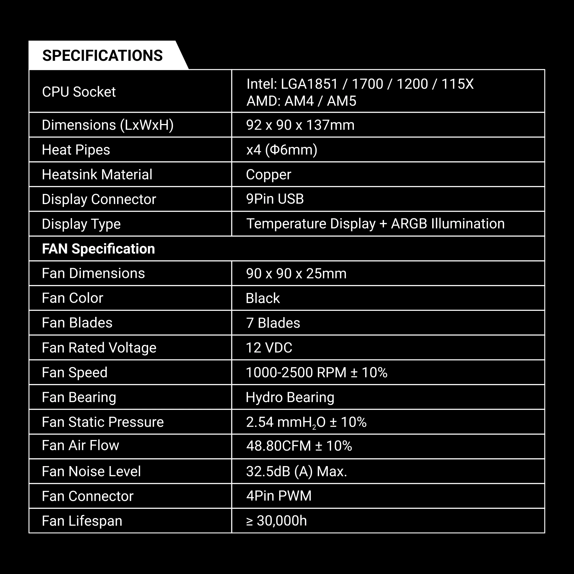 Ant Esports V4 Digital ARGB CPU Air Cooler