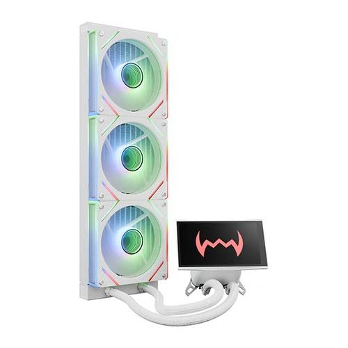 Dawg L360AIO5 ARGB 360mm White CPU Liquid Cooler with 5 Inch LCD Display