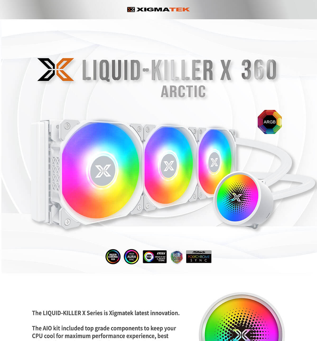 xigmatek cpu cooler 360 White 