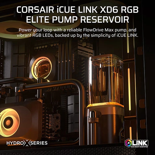 Corsair iCUE Link XD6 RGB Elite LCD Pump and Reservoir– Grey