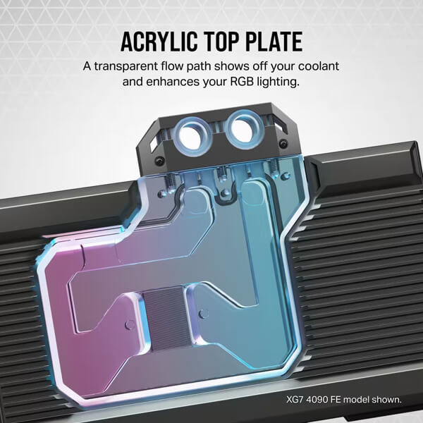 CORSAIR Hydro X Series XG7 RGB 40-SERIES GPU Water Block (ASUS ROG STRIX and TUF RTX 4090)