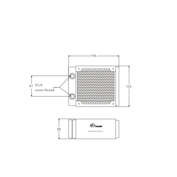 Bykski TK60 V2 RC Series 120mm x 60mm Water Cooling Radiator - Black (CR-RD120RC-TK60-V2)