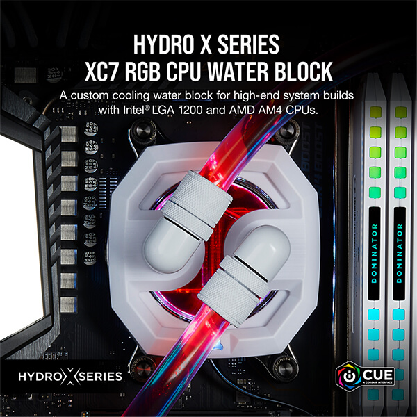 CORSAIR Hydro X Series XC7 RGB CPU Water Block (1200/AM4) – White