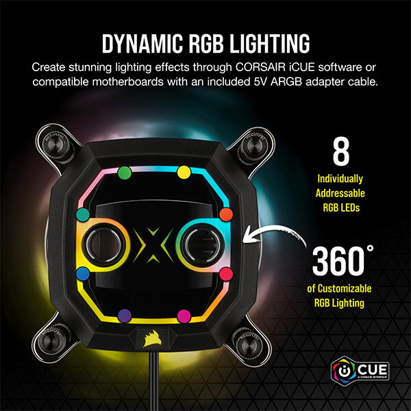 CORSAIR Hydro X Series XC5 RGB CPU Water Block (1200) - Black