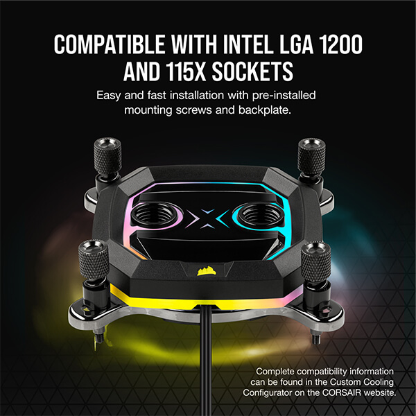 CORSAIR Hydro X Series XC5 RGB CPU Water Block (1200) - Black