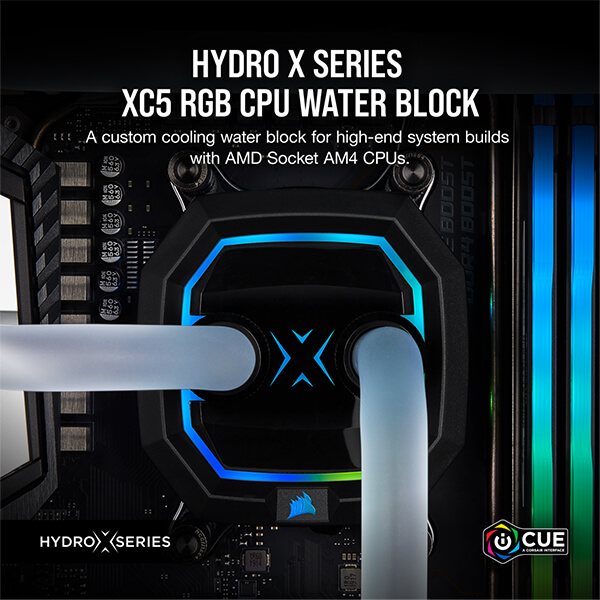 CORSAIR Hydro X Series XC5 RGB CPU Water Block (AM4) – Black