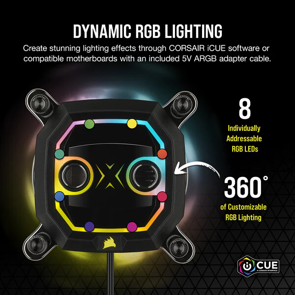 CORSAIR Hydro X Series XC5 RGB PRO CPU Water Block (1700/1200) - Black