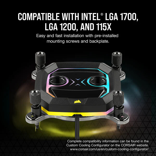 CORSAIR Hydro X Series XC5 RGB PRO CPU Water Block (1700/1200) - Black