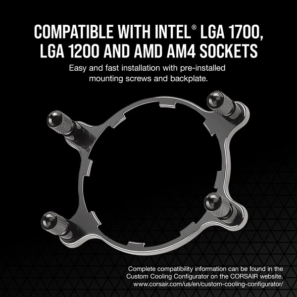 CORSAIR Hydro X Series XC7 RGB PRO CPU Water Block (1700/1200/AM5/AM4) - Black