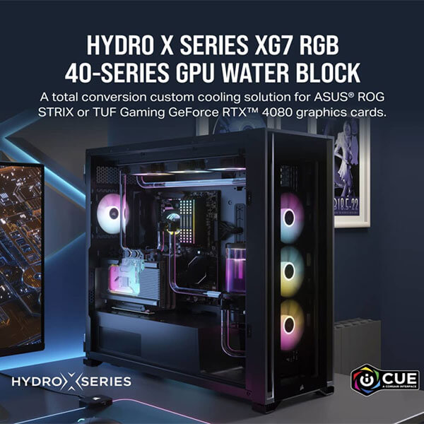 CORSAIR Hydro X Series XG7 RGB 40-SERIES GPU Water Block (ASUS ROG STRIX and TUF RTX 4080)