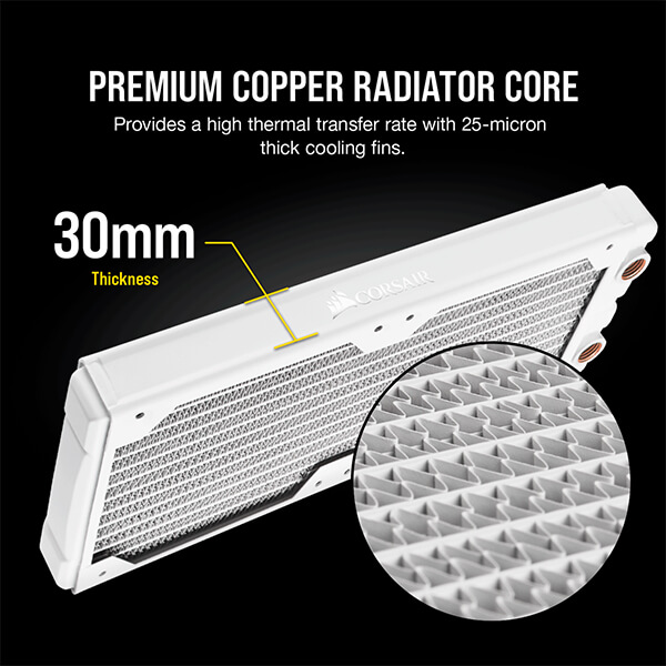 CORSAIR Hydro X Series XR5 240mm White Water Cooling Radiator