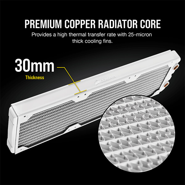 CORSAIR Hydro X Series XR5 360mm Water Cooling Radiator (White)
