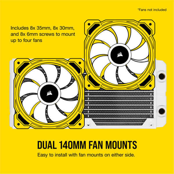 CORSAIR Hydro X Series XR5 280mm White Water Cooling Radiator