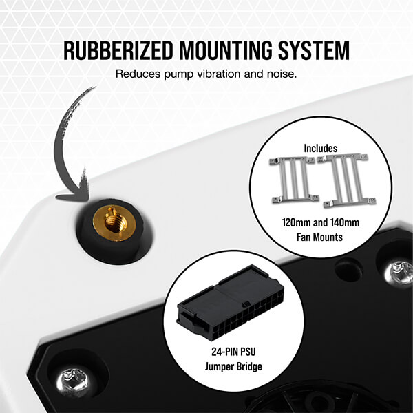 Corsair Hydro X Series XD3 RGB Pump/Reservoir Combo - White