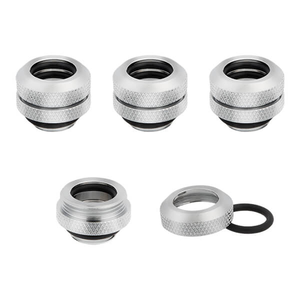 Corsair Hydro X Series XF Hardline 12mm OD Fitting Four Pack (Chrome)