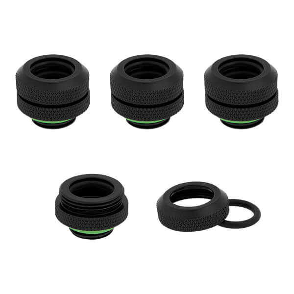Corsair Hydro X Series XF Hardline 12mm OD Fitting Four Pack (Black)