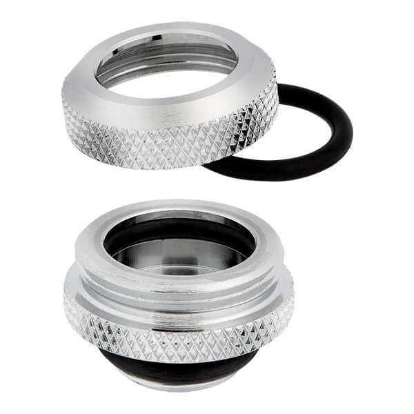 Corsair Hydro X Series XF Hardline 14mm OD Fitting Four Pack (Chrome)