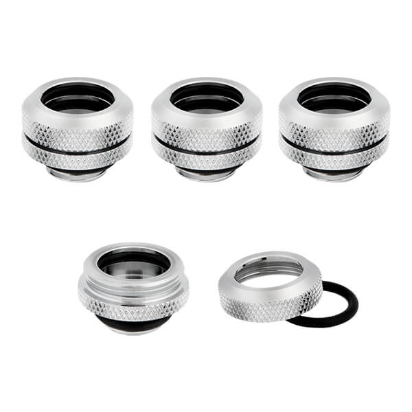 Corsair Hydro X Series XF Hardline 14mm OD Fitting Four Pack (Chrome)