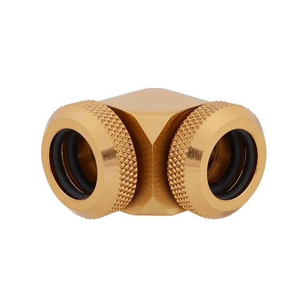 Corsair Hydro X Series XF Hardline 90° 12mm OD Fitting Twin Pack (Gold)