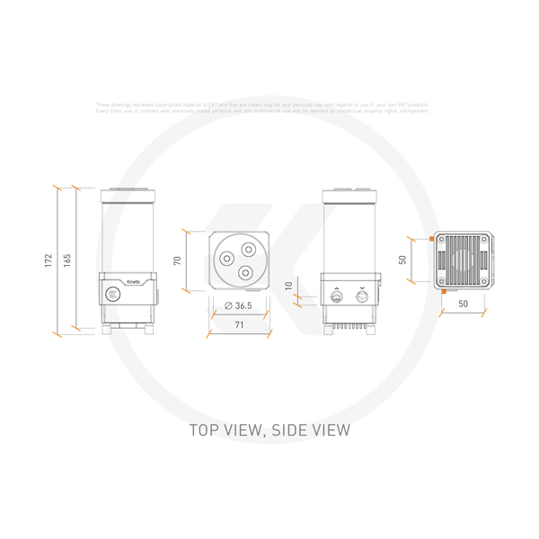 EK-Quantum Kinetic - Pump Reservoir Combo - TBE 160 DDC PWM D-RGB - Plexi