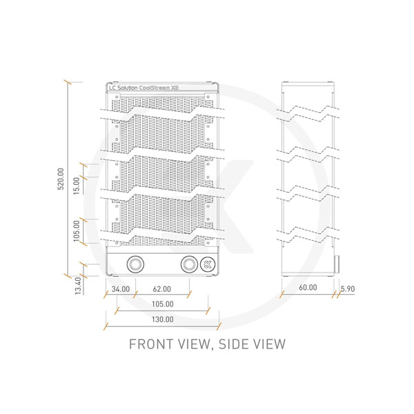 EK CoolStream XE 480 Quad Water Cooling Radiator