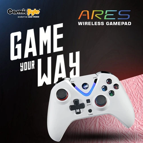 Cosmic Byte Ares Wireless White Game Controller with Magnetic Triggers