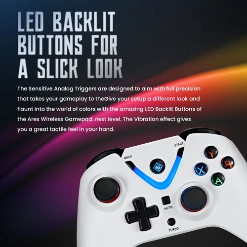 Cosmic Byte Ares Wireless White Game Controller with Magnetic Triggers